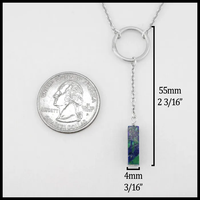 Tom Carter Sterling Azurite Malachite Cube Necklace Necklaces
