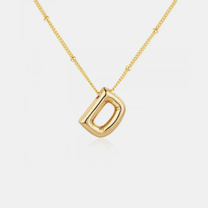 Trendsi Necklaces GoldPlated Bubble Initial Necklace Trendsi Necklaces GoldPlated Bubble Initial Necklace
