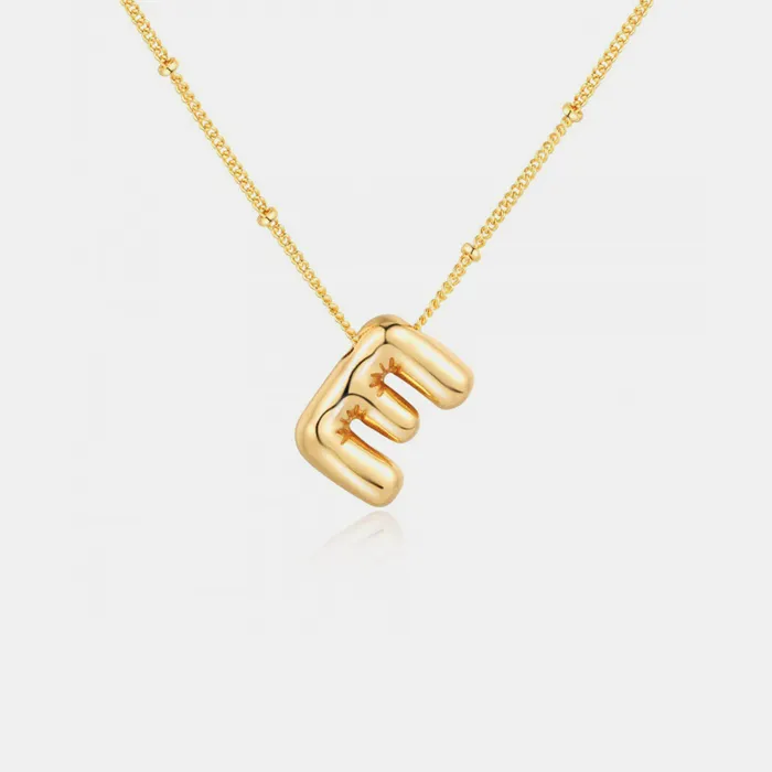 Trendsi Necklaces GoldPlated Bubble Initial Necklace Trendsi Necklaces GoldPlated Bubble Initial Necklace