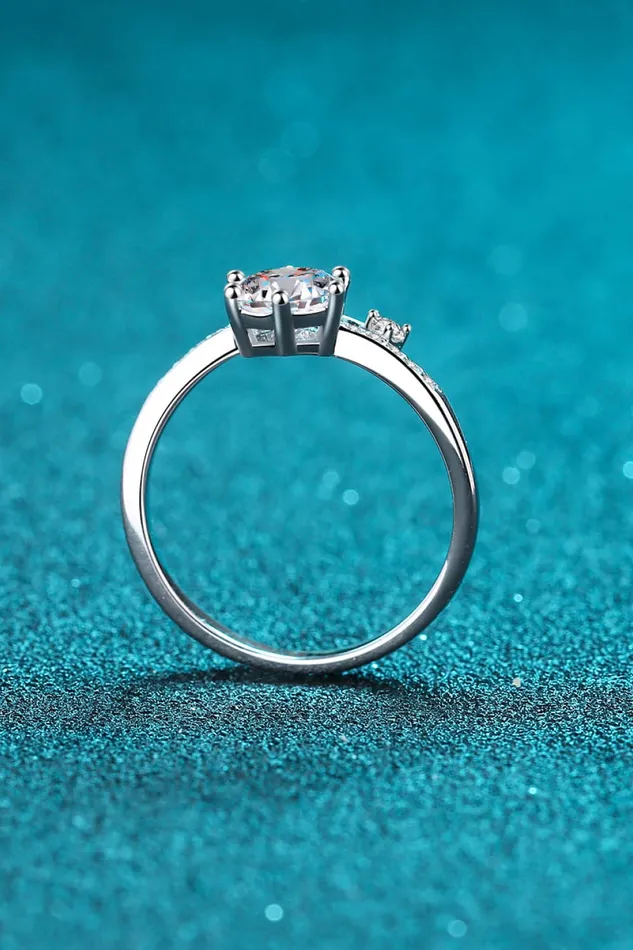 Trendsi Rings 1 Carat Moissanite 925 Sterling Silver Bypass Ring