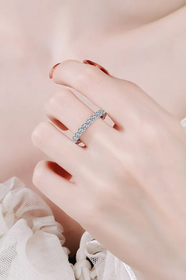 Trendsi Rings 22 Carat Moissanite RhodiumPlated Ring