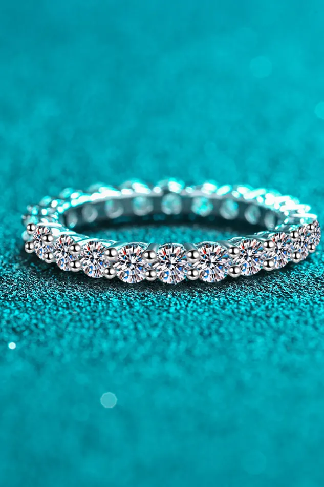 Trendsi Rings 22 Carat Moissanite RhodiumPlated Ring