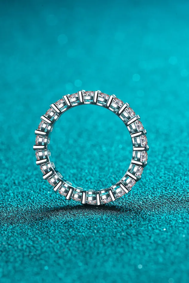 Trendsi Rings 22 Carat Moissanite RhodiumPlated Ring