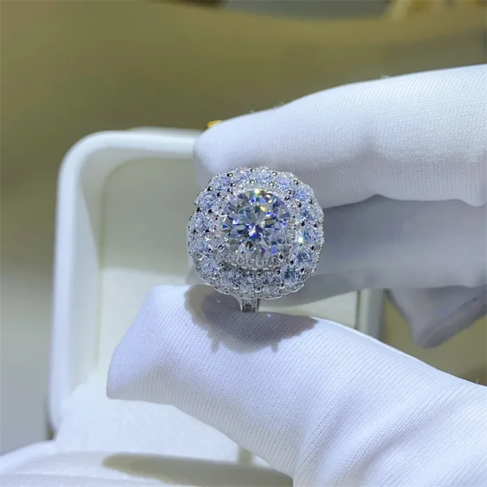 Trendsi Rings 2 Carat Moissanite 925 Sterling Silver Ring