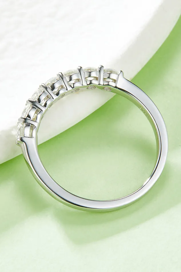 Trendsi Rings Moissanite PlatinumPlated HalfEternity Ring