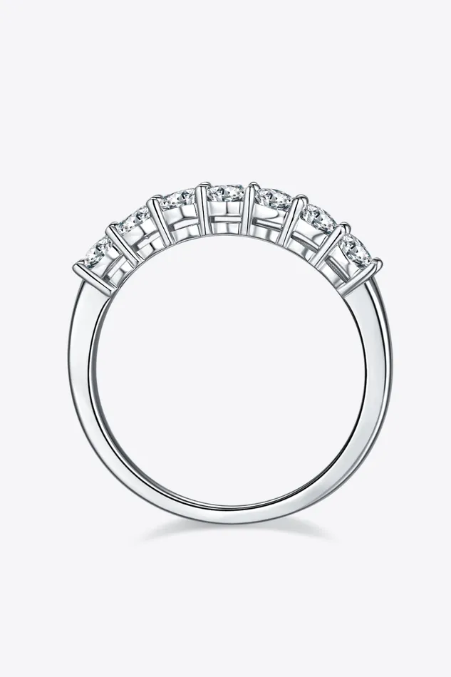 Trendsi Rings Moissanite PlatinumPlated HalfEternity Ring