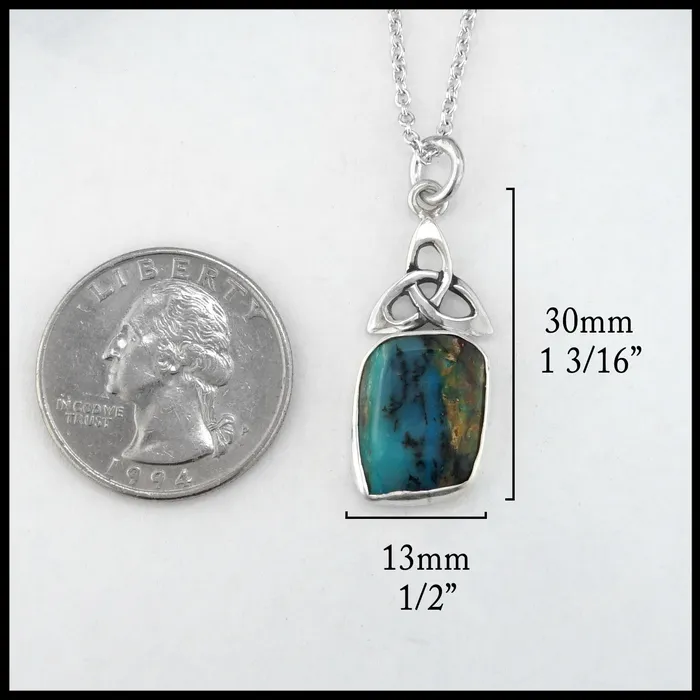 Trinity Knot Pendant with Peruvian Opal Walker Metalsmiths Necklaces