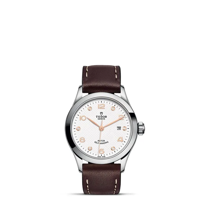 TUDOR 1926 28mm Steel Diamond Dial Leather Watch M913500014 Tudor Watches TUDOR 1926 28mm Steel Diamond Dial Leather Watch M913500014 Tudor Watches