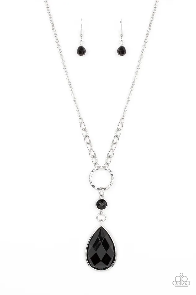 Valley Girl Glamour Black Teardrop Bead Silver Necklace Paparazzi Paparazzi Accessories Necklaces Valley Girl Glamour Black Teardrop Bead Silver Necklace Paparazzi Paparazzi Accessories Necklaces