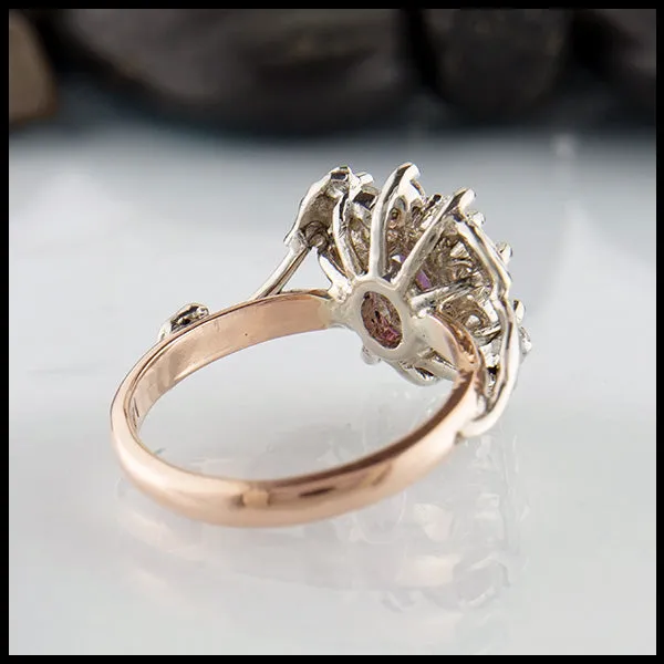 Vine and Leaf Purple Garnet Ring Walker Metalsmiths Rings