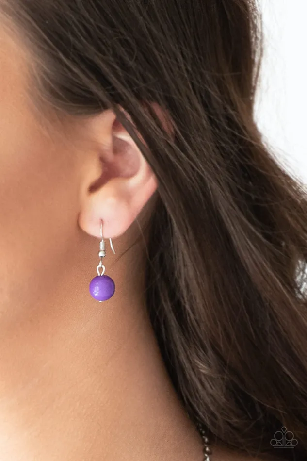 Vividly Vivid Purple Bead Silver Layered Necklace Paparazzi Paparazzi Accessories Necklaces