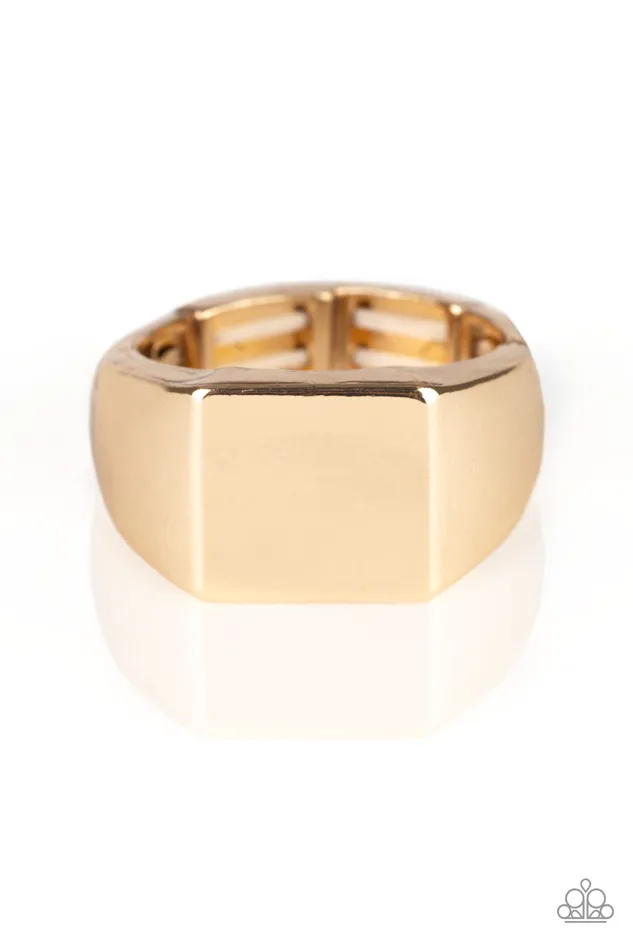 Void Gold Square Urban Ring Paparazzi Paparazzi Accessories Rings