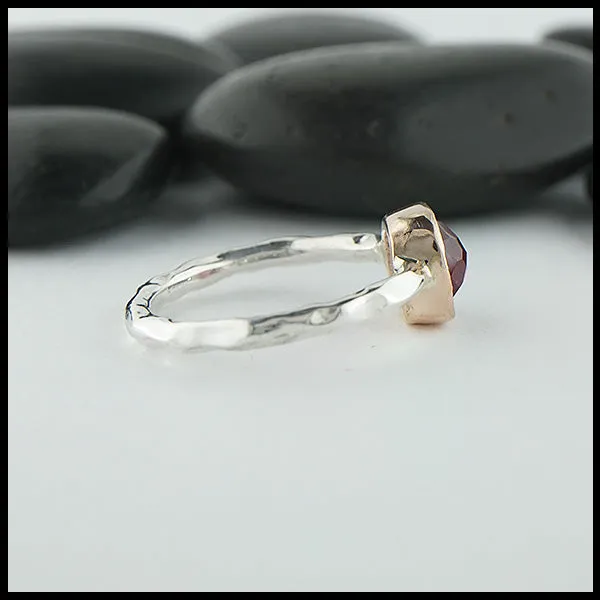 Walker Metalsmiths Celtic Jewelry Rose Cut Magenta Tourmaline Ring Rings