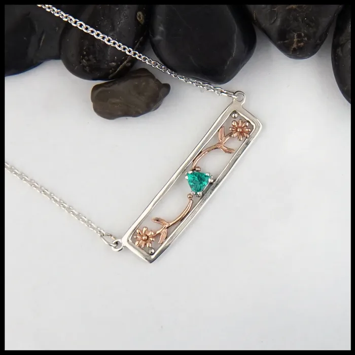 Walker Metalsmiths Necklaces Emerald Flower Necklace