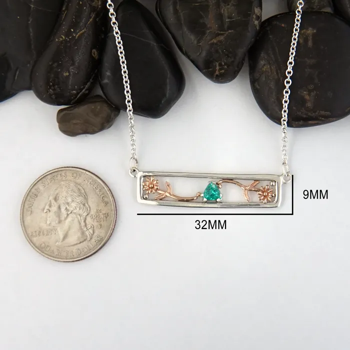 Walker Metalsmiths Necklaces Emerald Flower Necklace