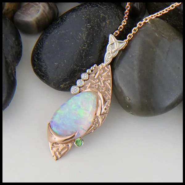 Walker Metalsmiths Necklaces Rose Gold Opal Pendant