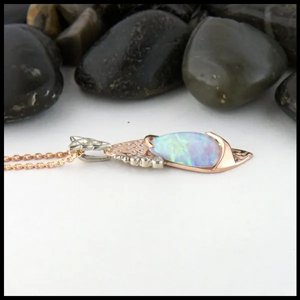 Walker Metalsmiths Necklaces Rose Gold Opal Pendant