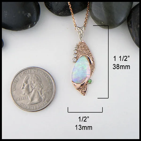 Walker Metalsmiths Necklaces Rose Gold Opal Pendant