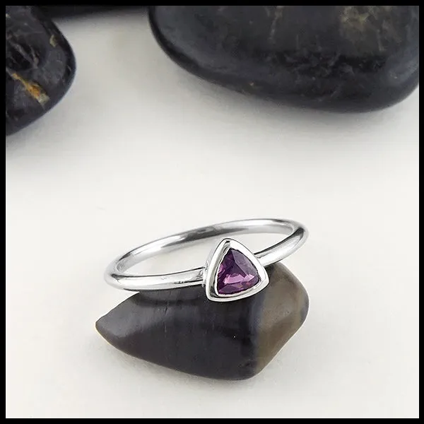 Walker Metalsmiths Rings Trillion Purple Sapphire Ring