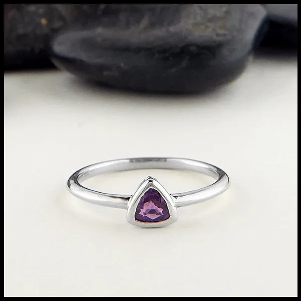 Walker Metalsmiths Rings Trillion Purple Sapphire Ring