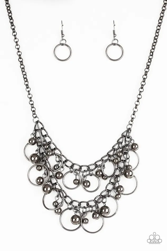 Warning Bells Black Gunmetal Bead Circle Layered Necklace Paparazzi Paparazzi Accessories Necklaces Warning Bells Black Gunmetal Bead Circle Layered Necklace Paparazzi Paparazzi Accessories Necklaces