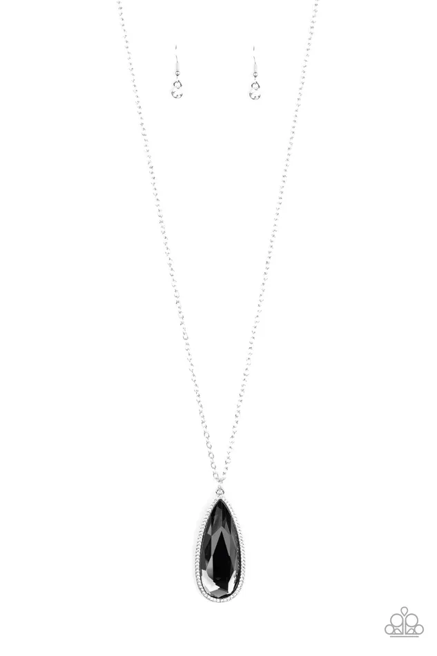Watch Out For REIGN Silver Smoky Teardrop Gem Pendant Necklace Paparazzi Paparazzi Accessories Necklaces Watch Out For REIGN Silver Smoky Teardrop Gem Pendant Necklace Paparazzi Paparazzi Accessories Necklaces