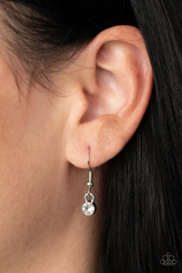 Watch Out For REIGN Silver Smoky Teardrop Gem Pendant Necklace Paparazzi Paparazzi Accessories Necklaces