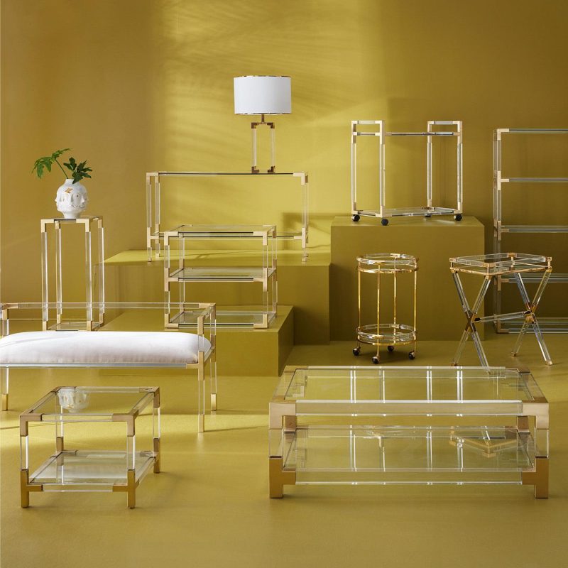 Ready-To-Ship Furniture |   Jacques Two-Tier Side Table Furniture Brass