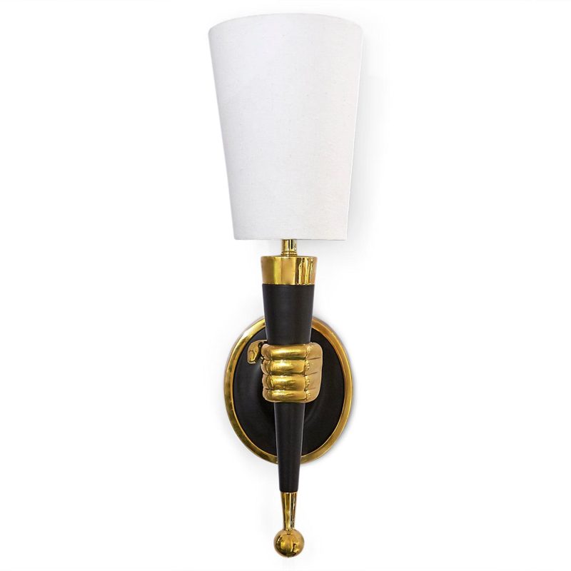 Wall Lamps & Sconces |   Brass Hand Sconce Lighting Left Facing