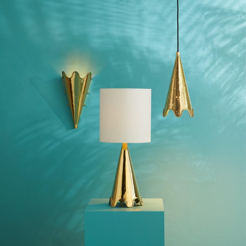 Wall Lamps & Sconces |   Brass Ripple Torchiere Sconce Lighting Wall Lamps & Sconces