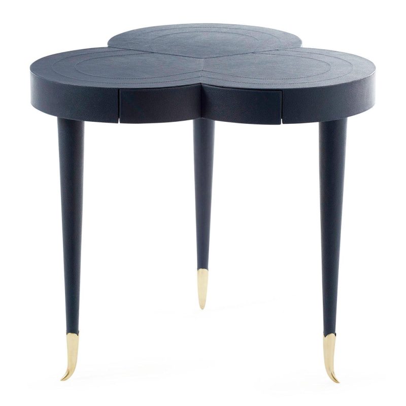 Side & Accent Tables |   Flow Leather Trefoil Table Desks Bone